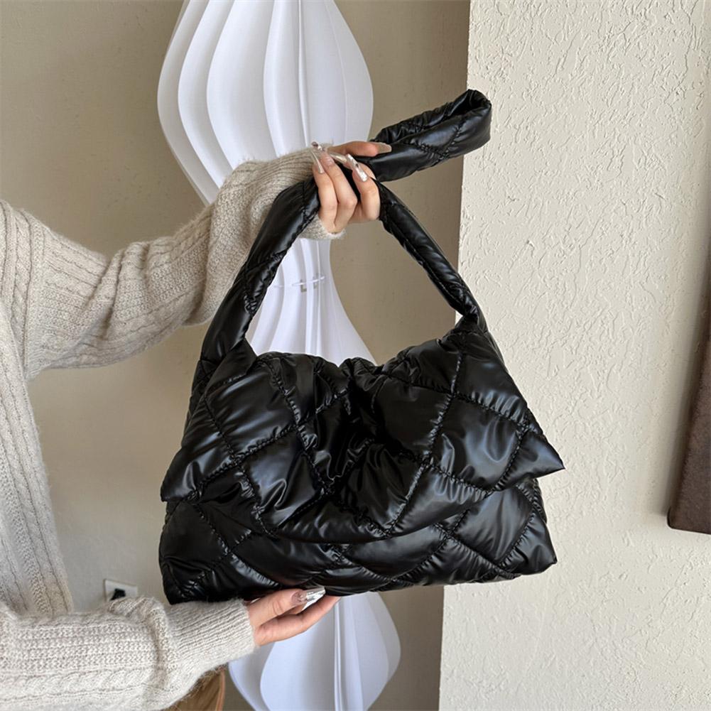 Puffer Tote Bag for Women Fashion Quilted Shoulder Bag 2025 Winter Down Cotton Padded Crossbody Bag Nylon Padding Handbags Purse
