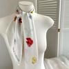 Cherry Puppy Hair Band Flower Butterfly Scarves Fashion Blurred Flowers Hair Scarf  Streetwear