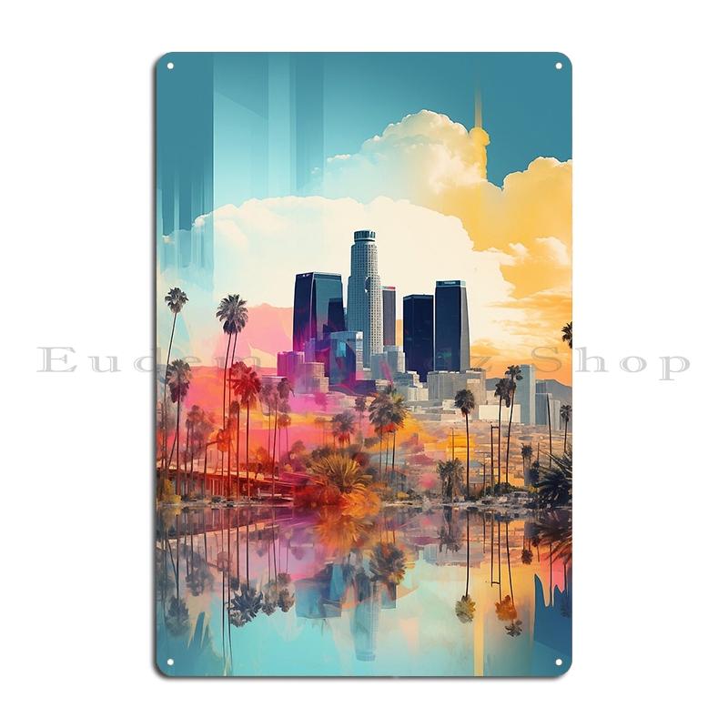 

Ретро металлические таблички с видом Лос-Анджелеса, на заказ для стен клуба, бара, паба, жестяные плакаты Лос-Анджелеса 20x30cm