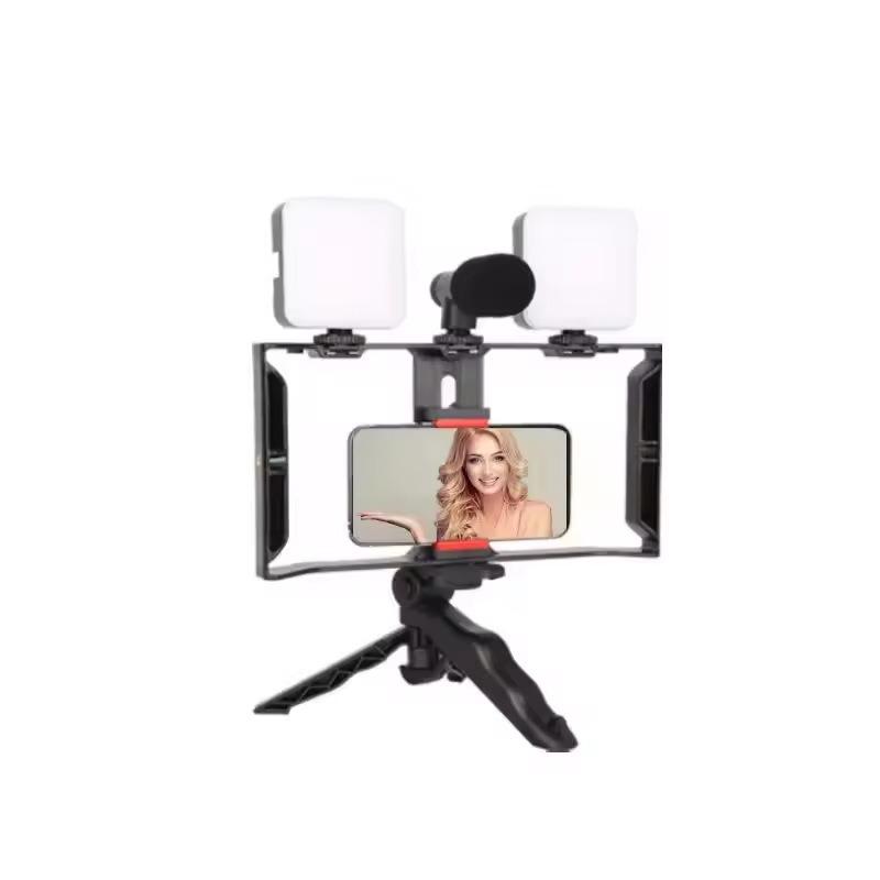 Mobile Phone Stabilizer Frame with Dual Lights for Horizontal & Vertical Shooting