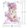 DIY 5D Full Drill  Living Room White Horse Tread Wave Cross Stitch Rhinestone Painting