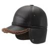 Men's Winter Warmth baseball Cap with Ear Protection - Thickened Faux Leather, Faux Fur Lining for Middle-Aged & Elderly