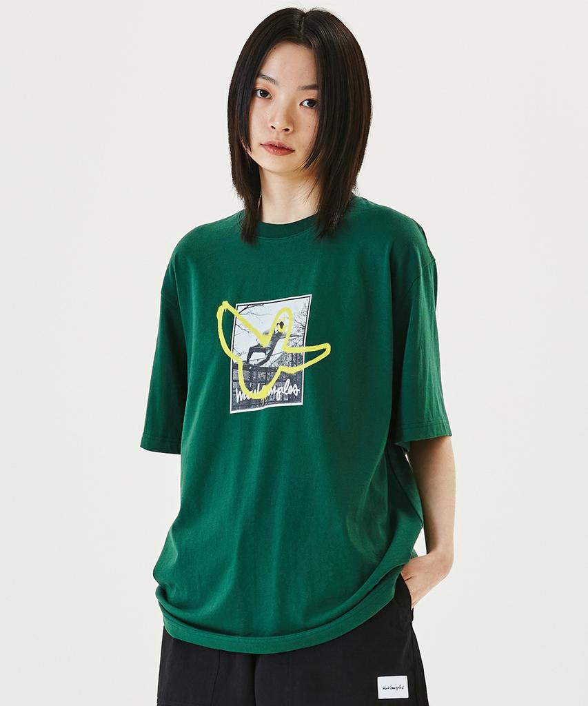 Mark Gonzales Childhood Graphic T-Shirt - D/Green