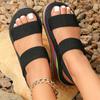 Sandals women's outer wear summer new Korean version fashion cross with rainbow platform Roman shoes