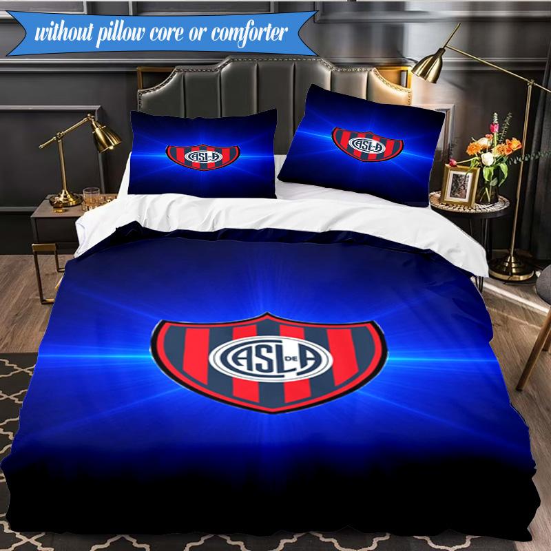 Club Atletico San Lorenzo 3pcs Bedding,Including 1pc Duvet Cover And 2pcs Pillowcases Perfect for Christmas,Ideal for Bedroom, Dormitory