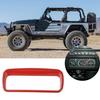 Red Console AC Air Condition Switch Button Panel Trim For TJ Jeep Wrangler 97-06