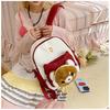 Cute Cartoon Trendy Backpack: Large Capacity, Lightweight, Versatile Travel/School Bag with Earphone and Doll Holder.