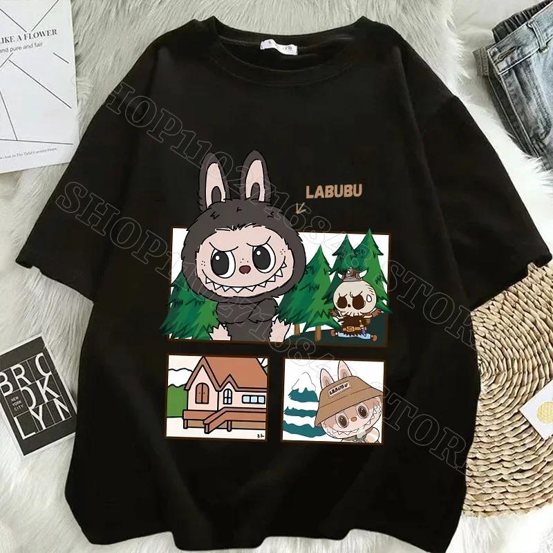 Women Labubu Adult Sweethearts Clothes T Shirts Girl Cartoon Anime Graphic Print Shirt Fashion Tops FeUnisex Birthday Party Gifts