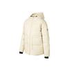 Basic Sports Series Warm Windproof Cold Resistant Comfortable Hooded Puffer Jacket Women Outerwear Pearl-White P423W127-02EP
