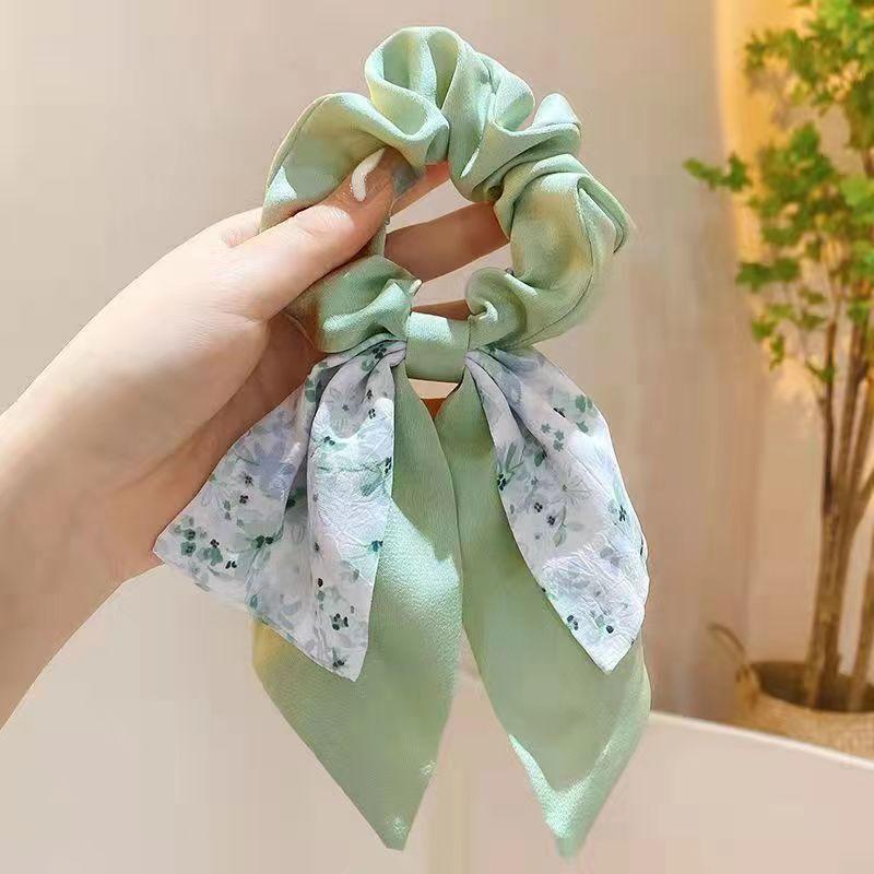 New Korean Bow Ribbon Elastic Hair Bands Women Elegant Hair Rope Elastic Ring Ties Headwear Girls Hair Accessories