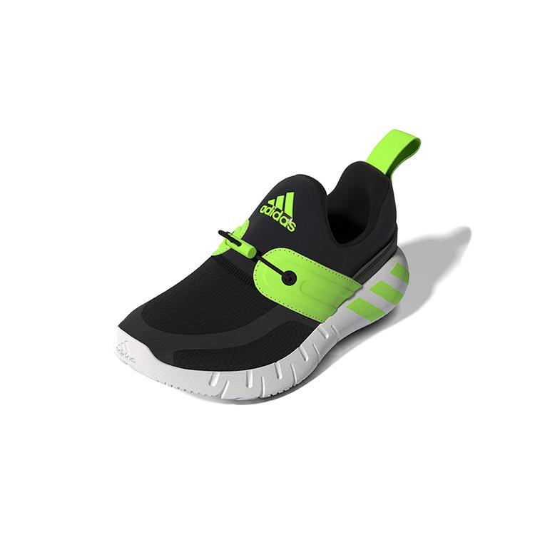 Adidas Rapidazen C Comfortable Abrasion Resistant Low top Kids' Running Shoes Black Green Children Aged 3 7 Years Old GY6651
