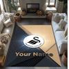 Swansea City FC Printed Crystal Velvet Rug Non‑Slip Crystal Velvet Carpet For Sofa Bedroom Indoor Home Decoration