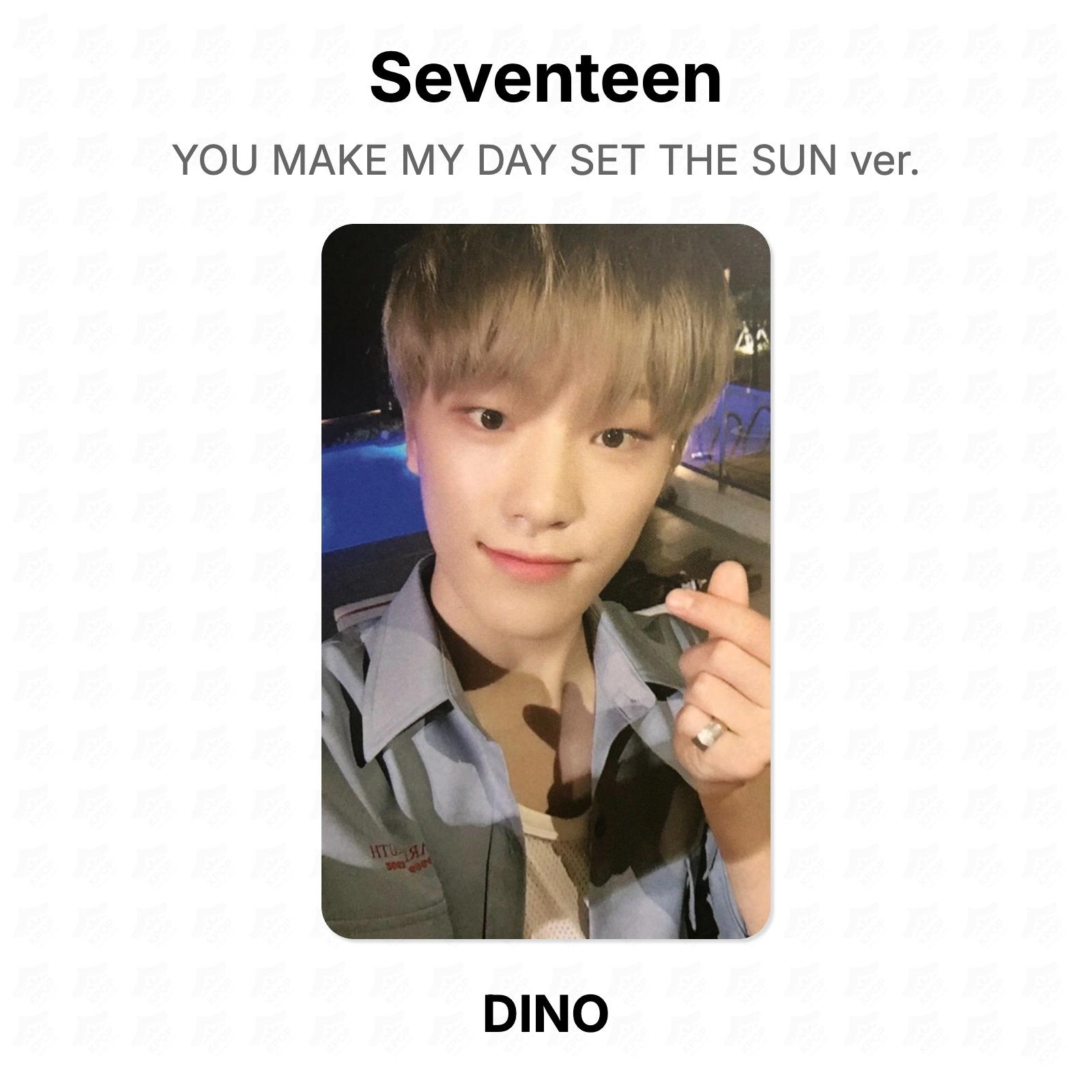 Seventeen YOU MAKE MY DAY SET THE SUN версия. Официальная фотокарта DINO