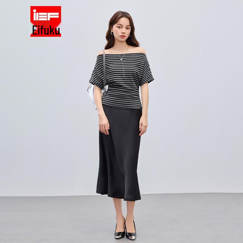 IEF Women s Off-Shoulder Striped Top L