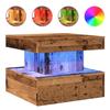 VidaXL Coffee Table with LED Lights Old Wood 50x50x40 Cm, Side Table, Living Room Table, Side Table, End of 857712
