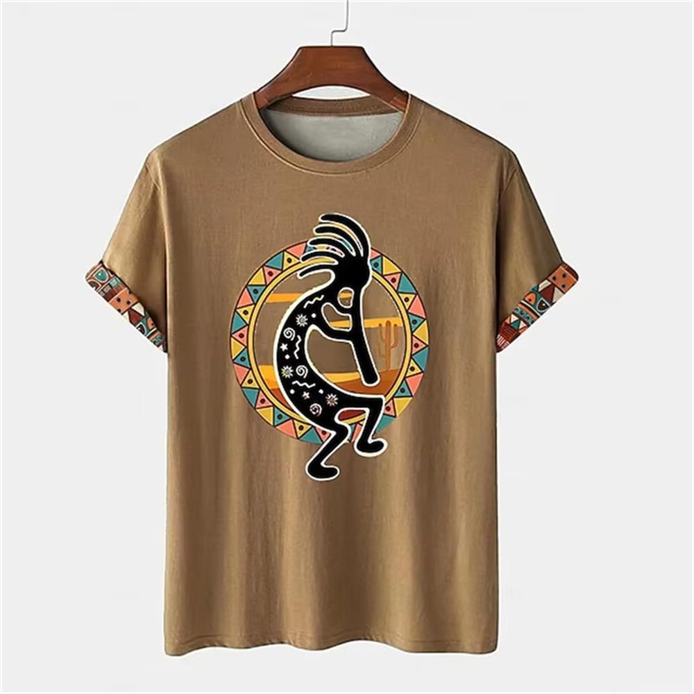 3D Print Vintage Men T-Shirt Fashion Ethnic Pattern Tees Summer Men Short Sleeves T Shirts Women Tshirt Kids Tshirt Clothing