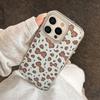 Retro Leopard Bow Apple 17 Mobile Phone Case 16promax Leather 15 Suitable for IPhone13 Silver Edge Fashion Mobile Phone Case