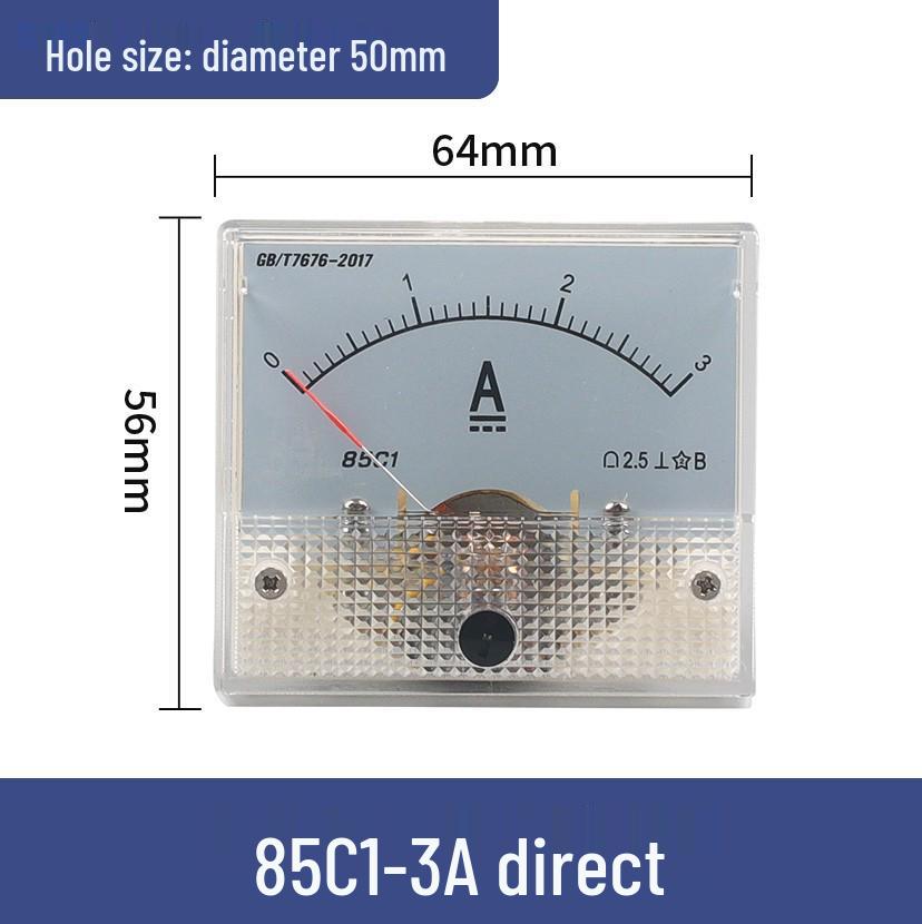 Pointer Type DC Ammeter Head 85C1-10A: Available In 1A, 2A, 3A, 5A, 50A, 500mA, 100uA, 30mA, and 50mA.