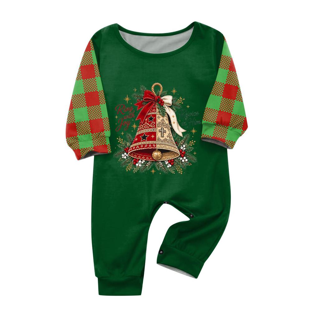 Christmas Print Long Sleeve Pants Family Matching Pajama Set Loungewear for Adults and Kids