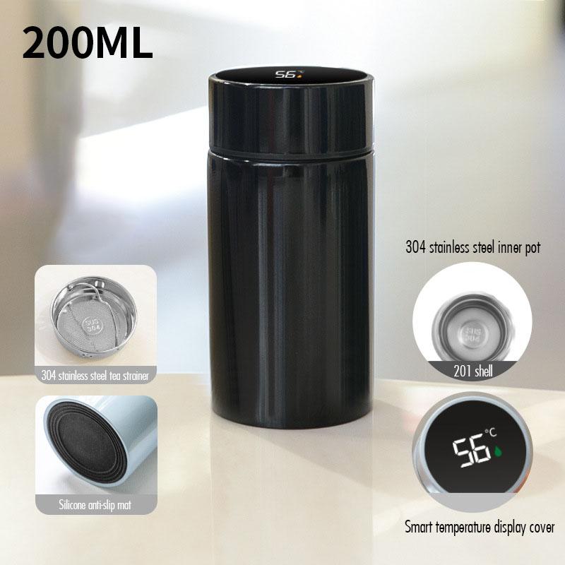 200ml Mini Thermos Cup Double Layer Vacuum Insulation 12 Hours Heat Preservation Portable 304 Stainless Steel Metal Cup Outdoor