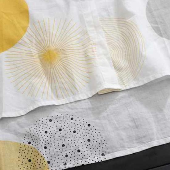 Primavera otoño mujer camisa estampado de moda manga larga dobladillo Irregular Anti sol solapa abrigo largo para uso diario
