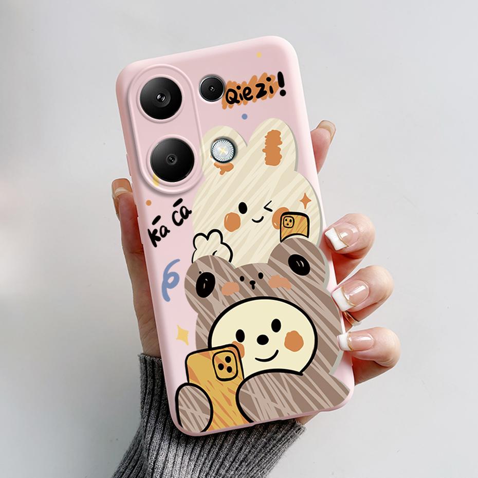 For Xiaomi Poco M6 Pro Case Soft Silicone Cute Cat Panda Shockproof Cover for Poco M6 Pro 4G TPU Coque Funda Shell M6Pro 6.67''