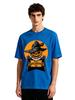 Mens Happy Halloween Pumpkin Scarecrow Graphic Tshirt Retro Spooky Print Casual Short Sleeve White Cotton Tee