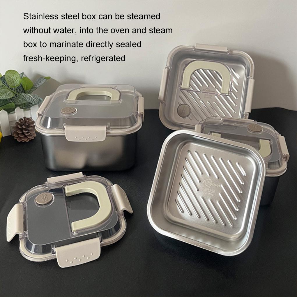 Bento Lunch Box Adults Stainless Steel Food Containers With Non-Slip Metal Food Containers With Lids
