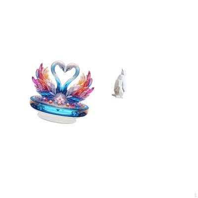 Acrylic Penguin Swan Sculpture Table Centerpiece Flat Cabinet Decoration Bookshelf Office