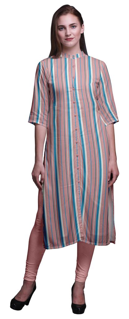 Bimba Printed Straight Kurti Kurtis For Women Summer Clothing Large