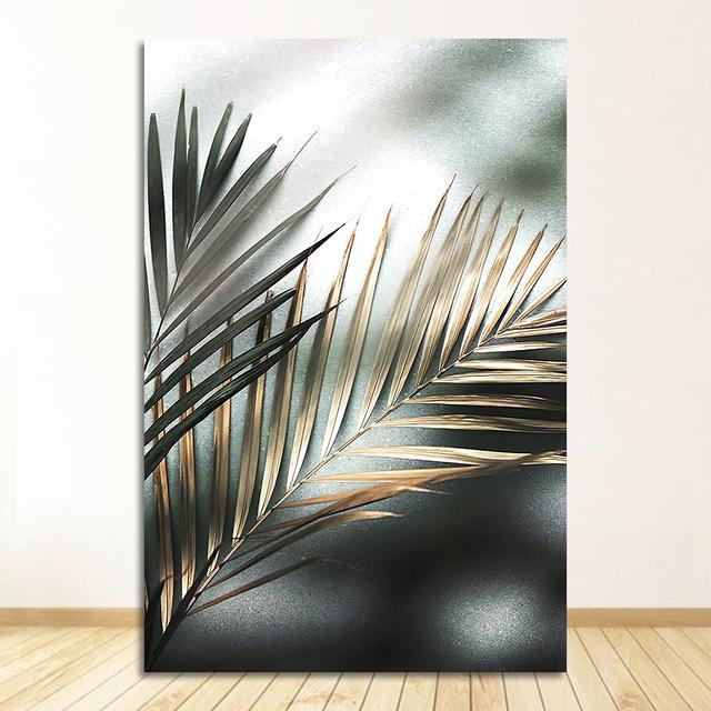 Shades, wall painting on canvas, Nordic posters and prints, wall panels for living room decor, foggy plant, dried leaves, sunlight