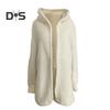 3 Teile/satz Herbst Winter Frauen Mantel Weste Shorts Set Dicken Plüsch Homewear Kleidung Nachtwäsche Mit Kapuze Lange Ärmel Offene Stich Warme Jacke Kordelzug