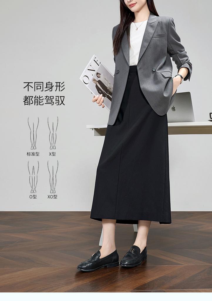 Morning Commuter Series Urban Elegant Straight Tube Half length Skirt for Women, Elastic Waist Skirt
