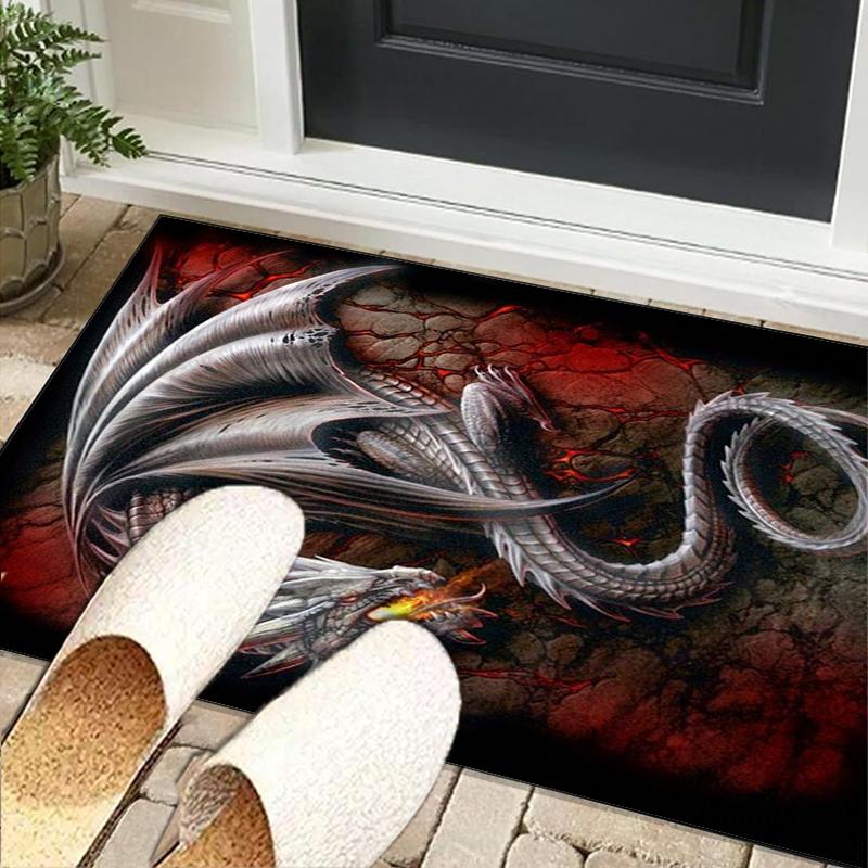 Mythical Dragon Flight Office Rug Chair Mat, Entryway Carpet, Suitable for Front Door, Bedroom, Living Room, Desk, Holiday Gift