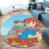 Pippi Longstocking Round Area Rug,Carpet Rug for Living Room Bedroom Sofa Playroom Decor,Non-slip Floor Mat