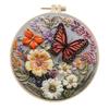 1-Piece Butterfly and Flower Embroidery DIY Fabric Craft Kit (Includes Tools)