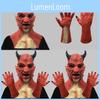 Gruselige Beriael Latexmaske und Handschuhe Set für Halloween-Kostümpartys und Events