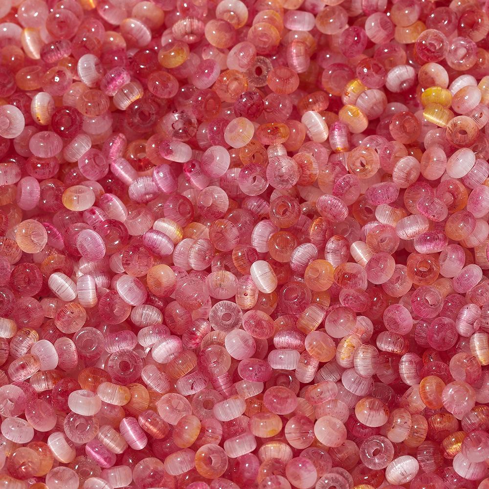 

Около 2 * 4 мм Стеклянные Двухцветные Бусины Кошачий Глаз, DIY Браслет Бисероплетение Аксессуары для Ювелирных Изделий 100 pcs/bag 2.5 * 4mm/aperture 1.3mm/about 7.5g