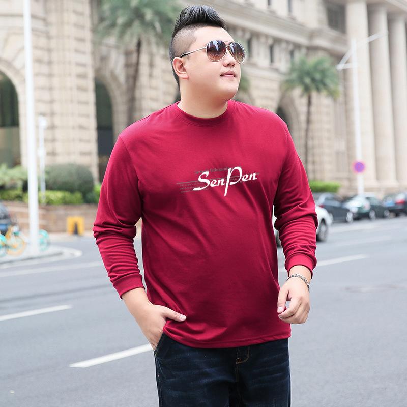 

Чоловічий літній повсякденний чоловічий топ з довгими рукавами з чистої бавовни з круглим вирізом Чоловічий вільний спортивний дихаючий і зручний топ 7XL