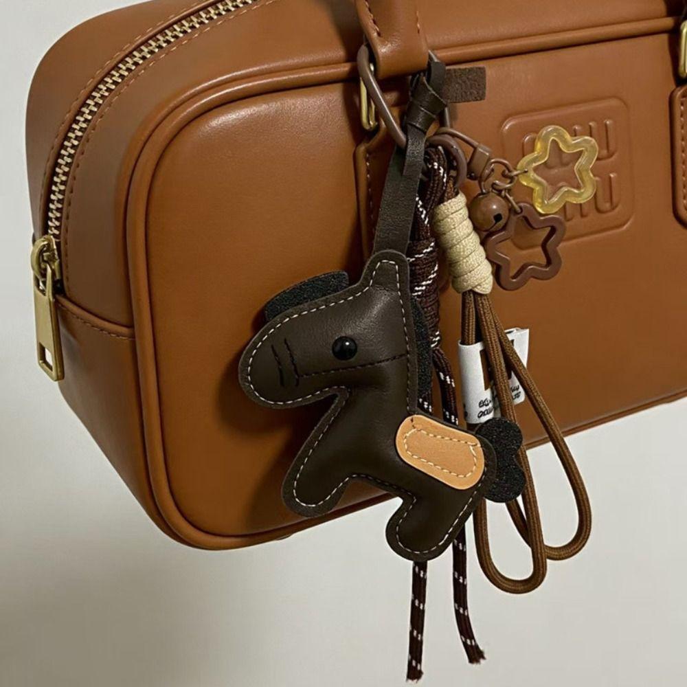 Vintage Style Pony Keychain Cartoon Design Backpack Charm Horse Bag Pendant Backpack Decoration