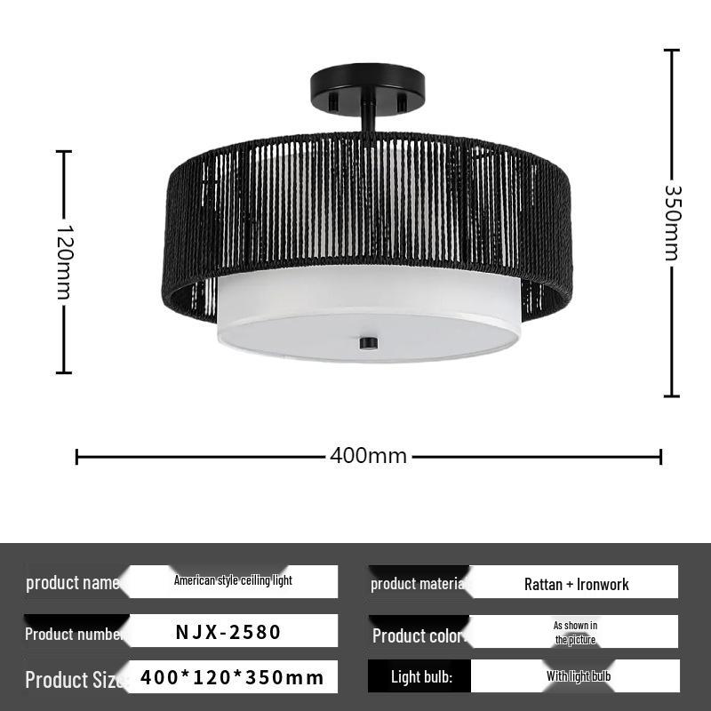 Modern Minimalist Hemp Rope Pendant Light for Bedroom, Study, and Tea Room