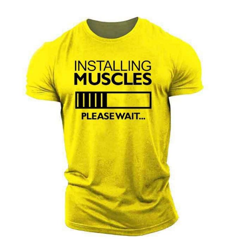 Men's T-shirt 3D Installation Muscle Dazzle Print Top Casual Daily Commuting Top Street Short Sleeve Clothing XXS-6XL