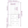 VidaXL Highboard Concrete Grey 69.5x34x180 Cm Engineered Wood 3198397