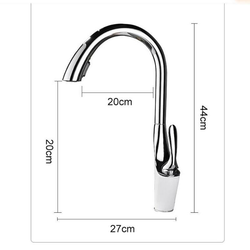 Tuqiu Wyciągane Baterie Kuchenne Srebrne Jednouchwytowe Czarne Bateria Kuchenna Kran do Zlewu Mosiężny Obrotowy Mieszacz Wody Kran Mieszacz Kran