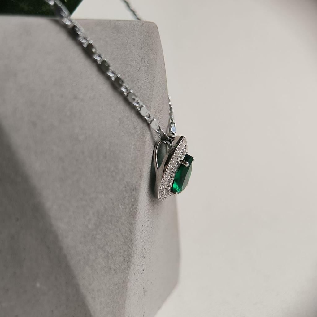 Серебряная подвеска с изумрудом nano 2.238ct (2197324)