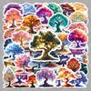 50 Luminous Tree of Life Cartoon Stickers for Thermos, Bicycle - Creative & Artistic, No-Cut