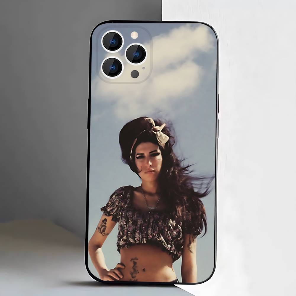 A-Amy Winehouse Phone Case For iPhone 17,16,15,14,13,12,Pro,Max,Plus,E,SE4,Air,Mini Black Soft Box