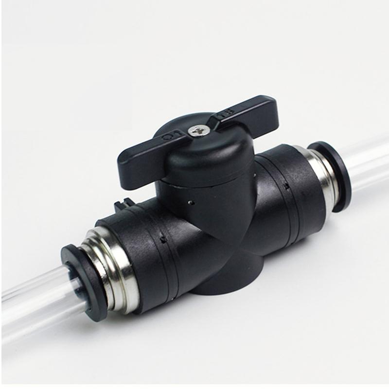 BUC 4mm 6mm 8mm 10mm 12mm Nero Pneumatico Push-In Giunto Rapido Connettore Valvola a Mano Per Girare Interruttore Sfera Manuale Limitazione di Corrente
