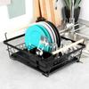 Large Standing Dish Drainer Plates Cutlery Black Metal 45 Cm