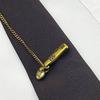 Japanese Vintage Necktie with Metal Bear Pin Chain Student Uniform Adjustable Pre Tied Neck Tie Shirt Collar Neckwear